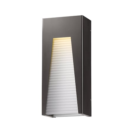 Z-Lite Millenial 1 Light Outdoor Wall Light, Bronze Silver & Frosted Ribbed 561B-DBZ-SL-FRB-LED